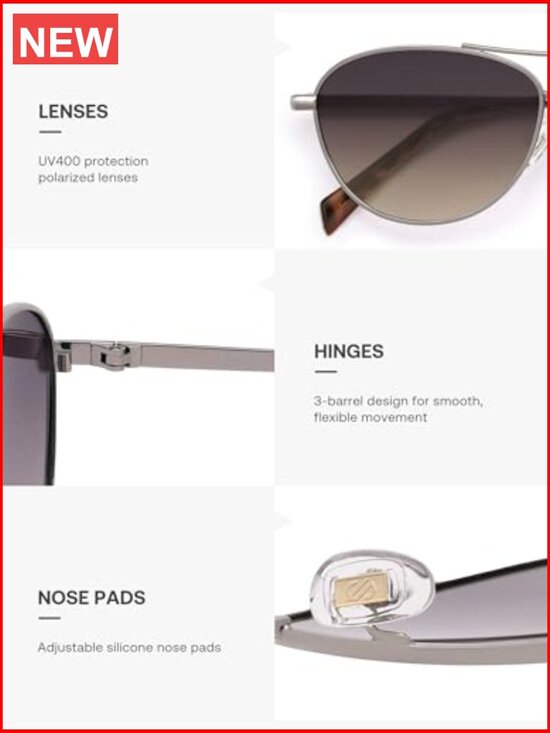 Retro Polarized Aviator Sunglasses UV Protection Unisex Vintage Style main image 5